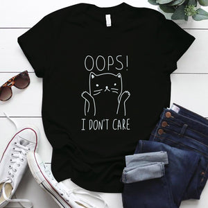 Damen T-Shirt "OOPS I DON´T CARE" - große Farbauswahl