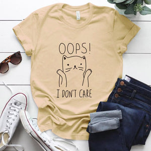 Women\'s T-shirt "OOPS I DON\'T CARE" - large color selection