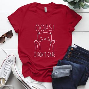 Women\'s T-shirt "OOPS I DON\'T CARE" - large color selection