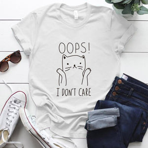 Damen T-Shirt "OOPS I DON´T CARE" - große Farbauswahl