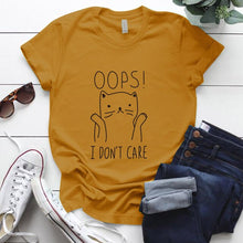 Load image into Gallery viewer, Women\&#39;s T-shirt &quot;OOPS I DON\&#39;T CARE&quot; - large color selection

